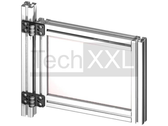 Charnière métal pour profilé aluminium rainure 8 mm