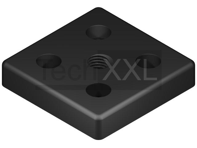 Plaque de base 6 60x60 M10, noir compatible avec Item 0.0.439.15