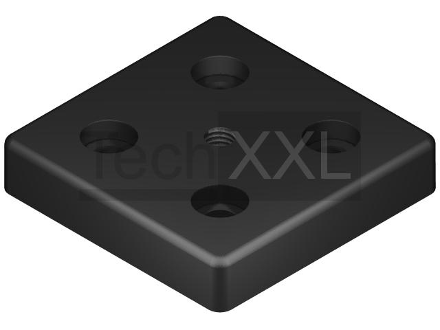 Plaque de base 8 80x80 M10, noir compatible avec Item 0.0.440.72