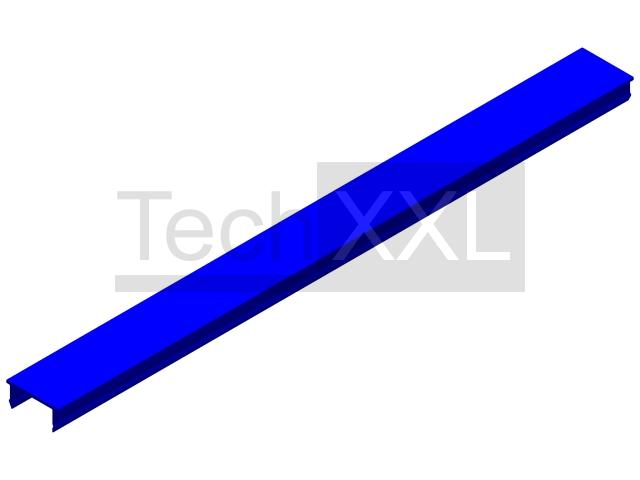 Profilé cache 8 PP bleu, 2000 mm