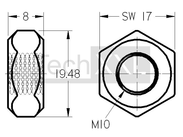 Écrou d'Accouplement Uxcell M10 à Filetage 3.94 avec Écrou Fileté