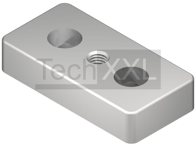 Plaque de base 8 80x40 M10, gris alu compatible avec Item 0.0.604.52
