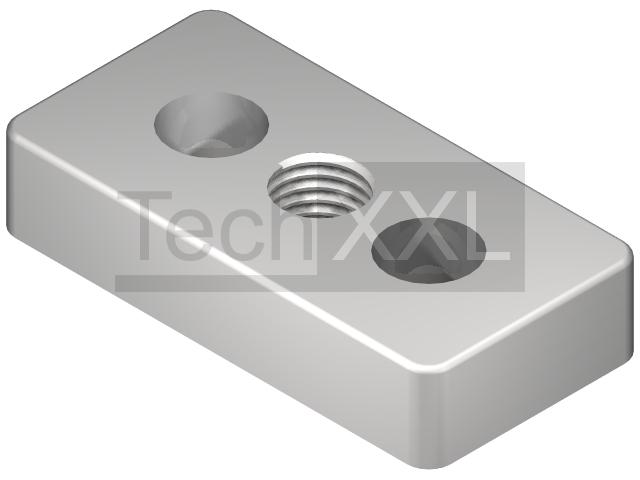 Plaque de base 8 80x40 M16, gris alu compatible avec Item 0.0.607.03