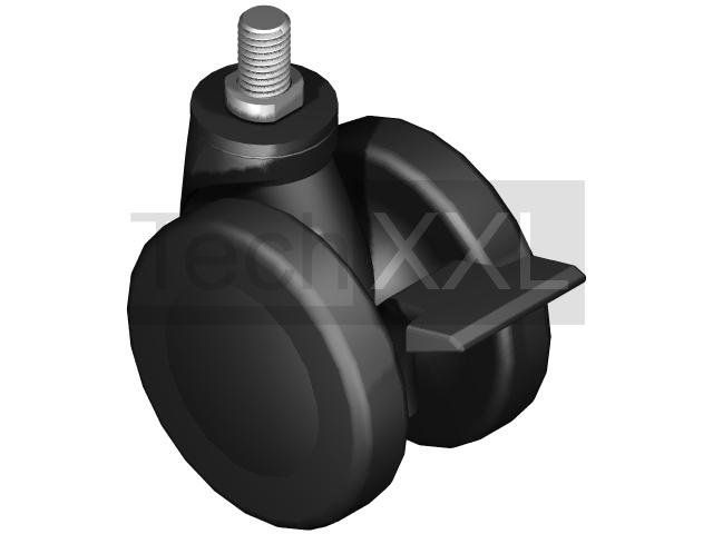 Roulette pivotante D65 à blocage compatible avec Item 0.0.444.95