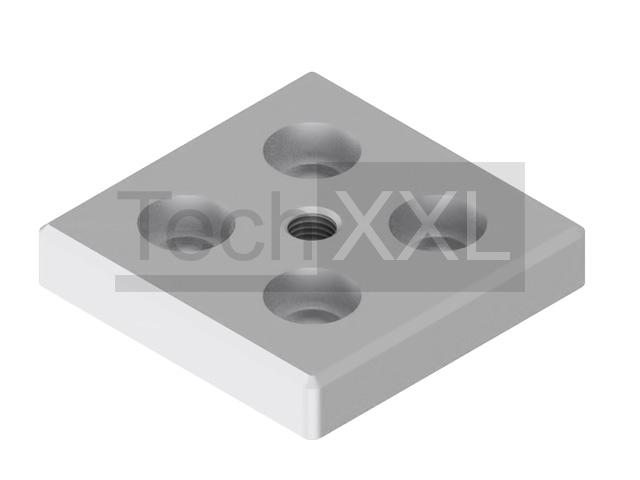 Plaque de base 10 80x80 M12, gris alu