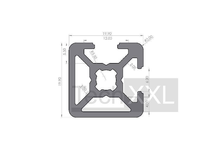 Profilé 6B 20x20 2N90 ➡️ 2.41€ ▷ Profilés et Accessoires - Item No 101782