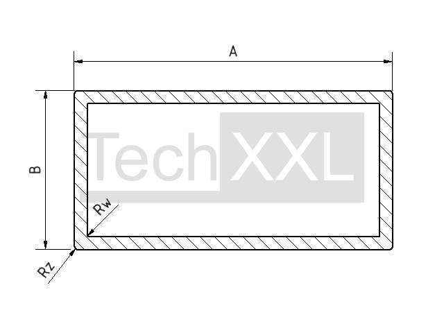 Tube rectangulaire 20x10x2 Rw/Rz0,5 wie HH300RER4