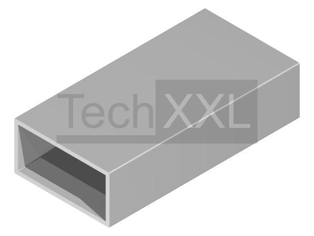 Tube rectangulaire 20x10x2 Rw/Rz0,5