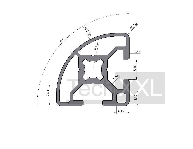 ▷ Profilé aluminium 30x30 3N Type B rainure 8